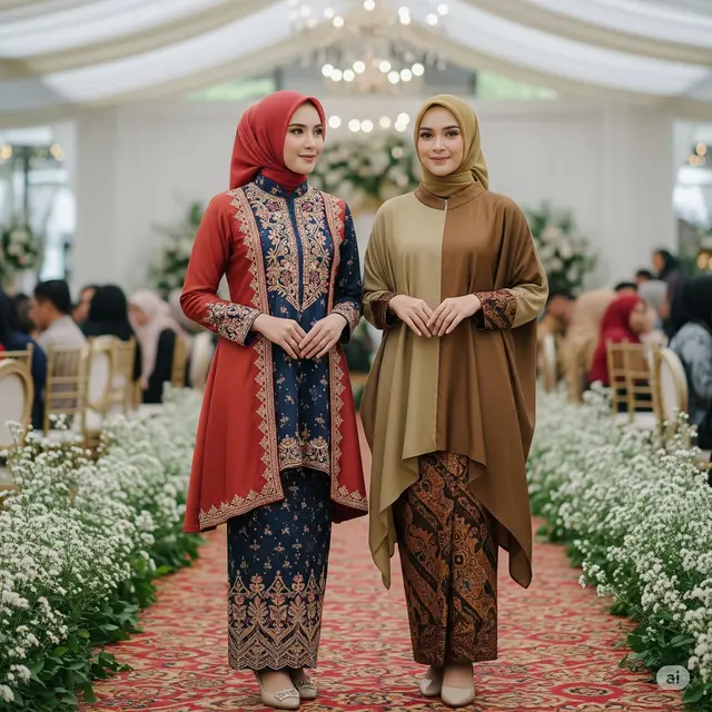 Model Baju Kondangan Gamis Elegan 2025. Foto: Gemini