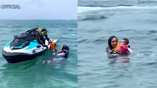 6 Potret Ria Ricis dan Teuku Ryan Ajak Baby Moana Naik Jetski, Dihujat Netizen
