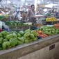Harga pangan dan sayuran terpantau masih naik di awal 2023 di Pasar Tigaraksa Tangerang. Foto: Liputan6.com/Nita