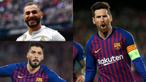 Meski Barcelona sudah memastikan diri keluar sebagai juara La Liga Spanyol, namun sang mega bintang, Lionel Messi tak hentinya mencetak gol. Tambhaan satu gol ke gawang Levante membuat koleksi gol Messi bertambah menjadi 34 gol. (Kolase Foto AFP)