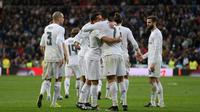 Real Madrid menutup tahun 2015 dengan kemenangan 3-1 atas Real Sociedad di Santiago Bernabeu, Madrid, Rabu (30/12/2015) malam WIB. (AFP/Cesar Manso)