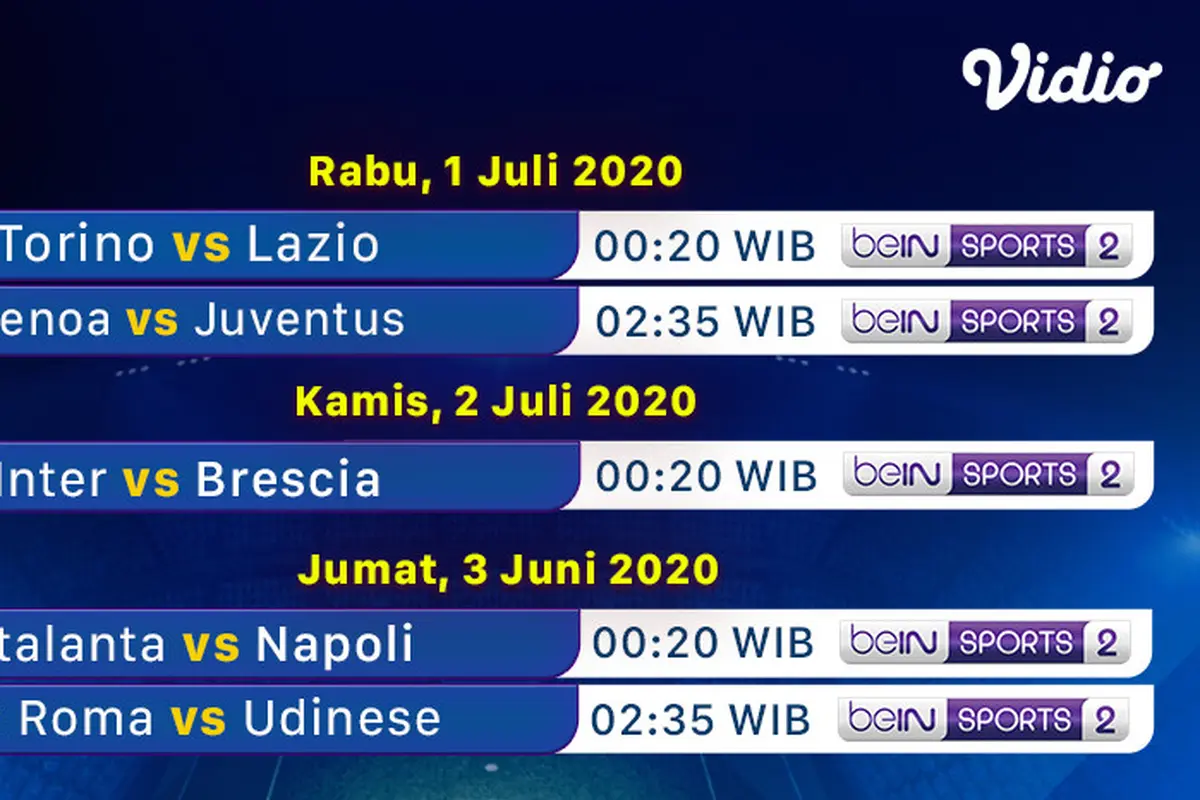 Jadwal Serie A Pekan 28 di Vidio