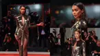 Laura Harrier berpose untuk fotografer setibanya pada pemutaran perdana film 'The Whale' dalam Venice Film Festival edisi ke-79 di Venesia, Italia, 4 September 2022. Laura Harrier mencuri perhatian dengan tampil mengenakan gaun mini metalik. (Photo by Vianney Le Caer/Joel C. Ryan/Invision/AP)