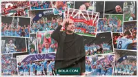 Ilustrasi - Kolase Foto kemenangan Manchester City di Liga Champions, Piala FA dan Premier League (Bola.com/Decika Fatmawaty)