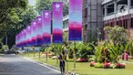 Suasana Jakarta Convention Center jelang Konferensi Tingkat Tinggi (KTT) ke-43 ASEAN 2023 di Jakarta, Senin (4/9/2023). (Liputan6.com/Faizal Fanani)