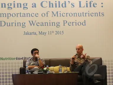 Suasana diskusi pentingnya mikronutrien bagi bayi di Jakarta, Senin (11/5/2015). Minimnya pengetahuan orangtua membuat malnutrisi di Indonesia masih tinggi. (Liputan6.com/Herman Zakharia) 