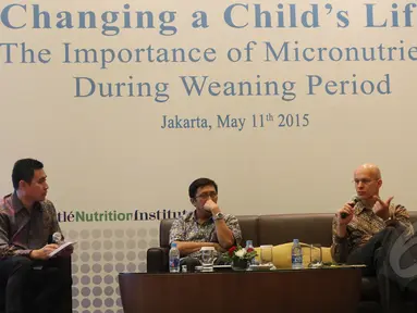 Suasana diskusi pentingnya mikronutrien bagi bayi di Jakarta, Senin (11/5/2015). Minimnya pengetahuan orangtua membuat malnutrisi di Indonesia masih tinggi. (Liputan6.com/Herman Zakharia) 