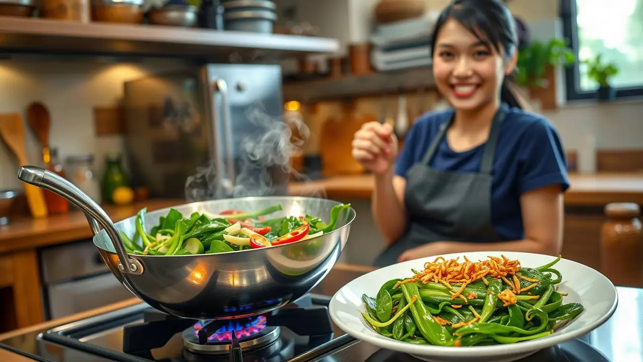 cara membuat tumis kangkung