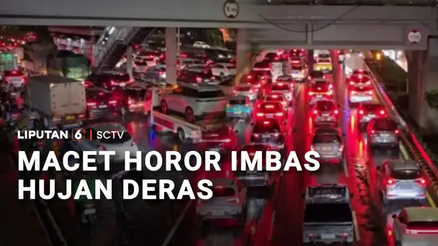 Gegara Hujan Deras, Jalanan Jakarta Macet Parah