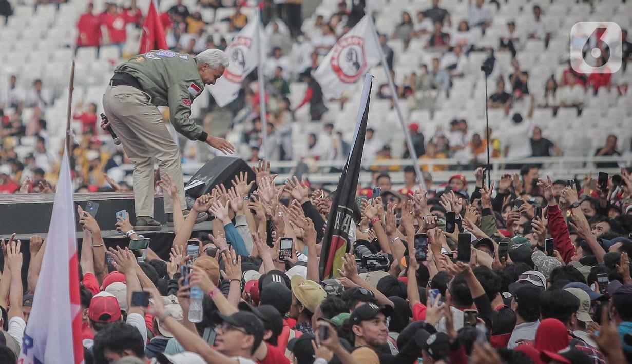 Kampanye akbar Ganjar-Mahfud juga dihadiri sejumlah petinggi Partai Politik pendukungnya. (Liputan6.com/Angga Yuniar)