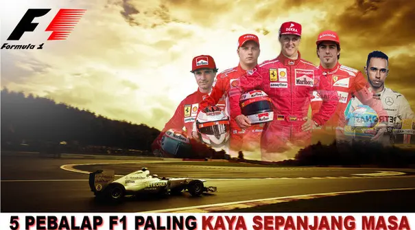 Inilah 5 pebalap F1 terkaya sepanjang masa salah satunya adalah Michael Schumacher pria asal jerman ini diperkirakan kekayaan dia mencapai 10.4 miliar rupiah