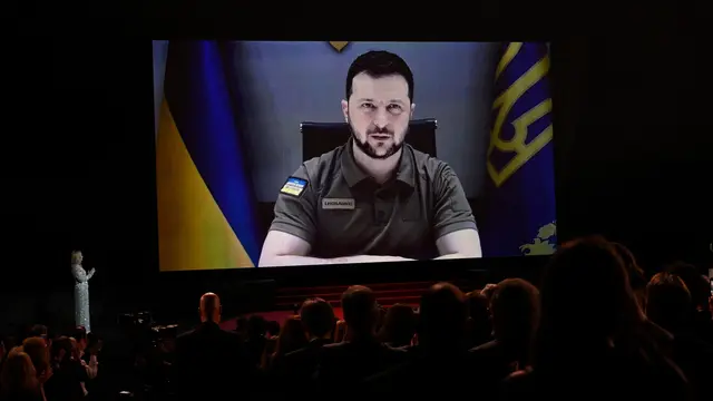 Presiden Ukraina Volodymyr Zelensky Pidato di Festival Film Cannes