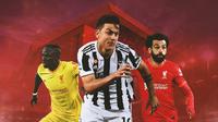 Ilustrasi - Sadio Mane, Paulo Dybala, Mohamed Salah (Bola.com/Adreanus Titus)