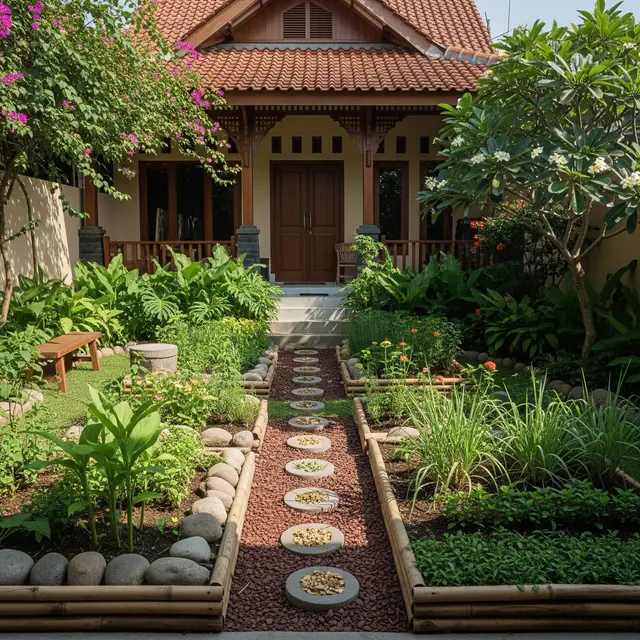 Model Halaman Depan Rumah dengan Tanaman TOGA