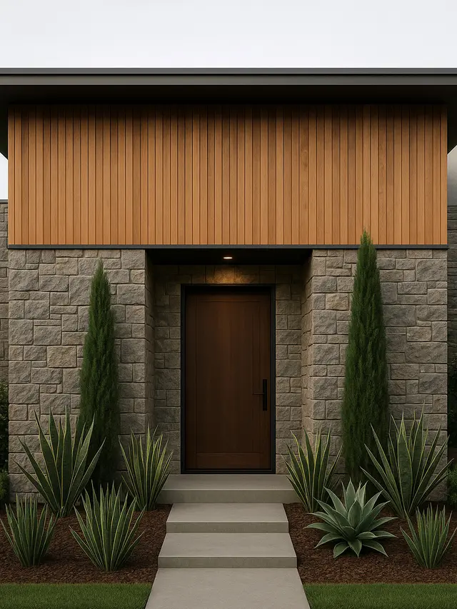 Model Rumah Modern dengan Taman Mini Depan Biar Lebih Fresh (Foto: ChatGPT)