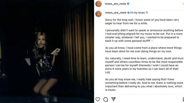 Rose Blackpink buka suara soal keputusan bergabung agensi The Black Label. (Instagram/roses_are_rosie)