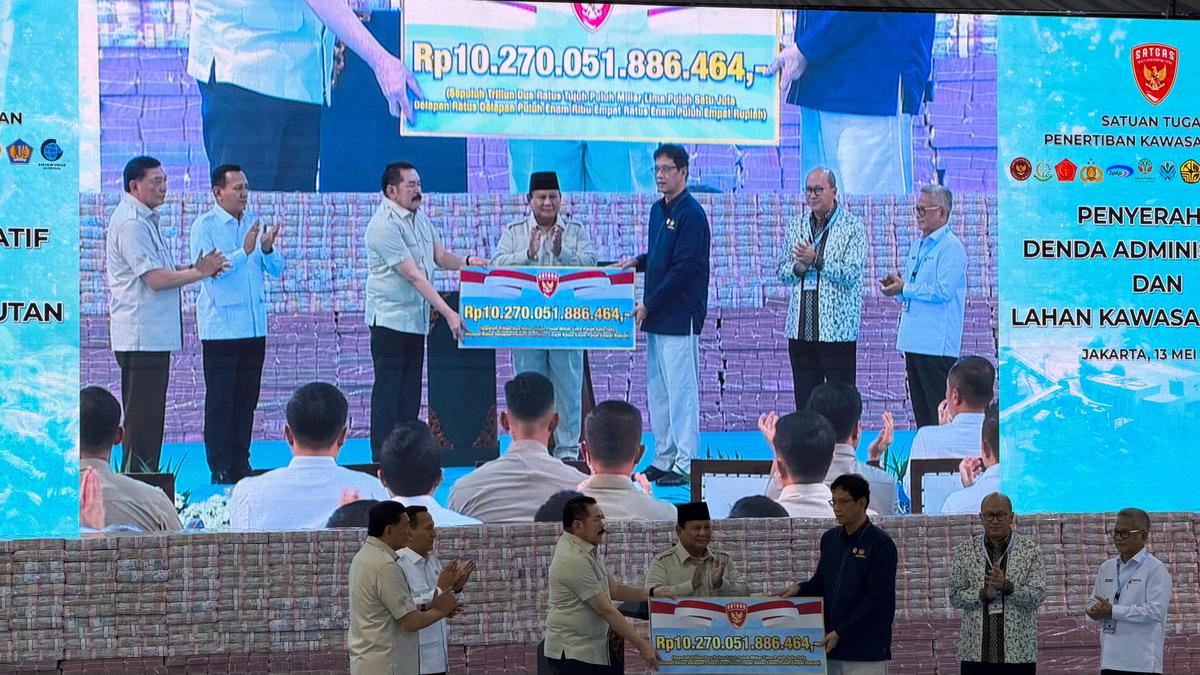 Di Depan Prabowo, Kejagung Pamer Tumpukan Uang Rp 10 Triliun