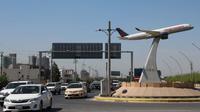 Dekat bandara Internasional Erbil di ibu kota wilayah otonomi Kurdi utara Irak.. (AFP)