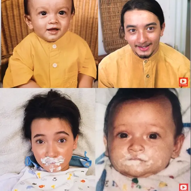 6 Potret Masa Kecil Vs Masa Kini Bryan dan Megan Domani, Kompak Sedari Dulu