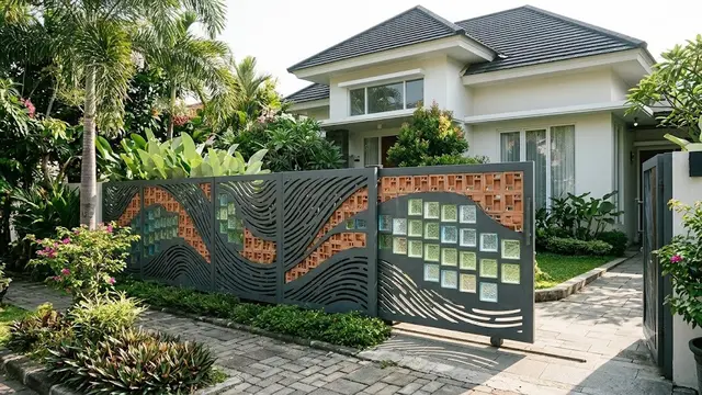 Inspirasi Pagar Laser Cut Kombinasi Roster Kaca