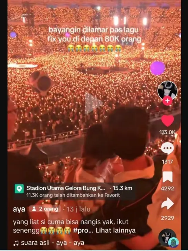 Tak Hanya Satu, Ternyata ada 5 Wanita yang Dilamar Pasangannya Saat Konser Coldplay di Jakarta