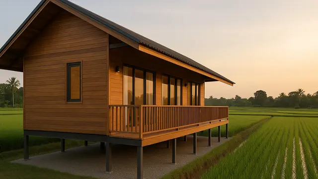 7 Gambar Rumah Sederhana Tepi Sawah yang Modern dan Estetik