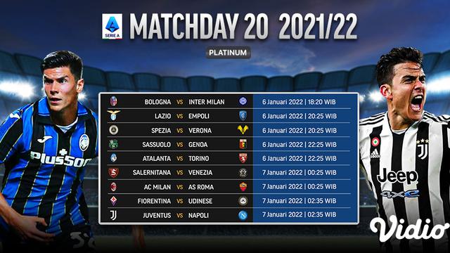 Jadwal Live Streaming Liga Italia 2021/2022 Matchday 20 di Vidio, Persaingan Ketat Inter dan AC Milan