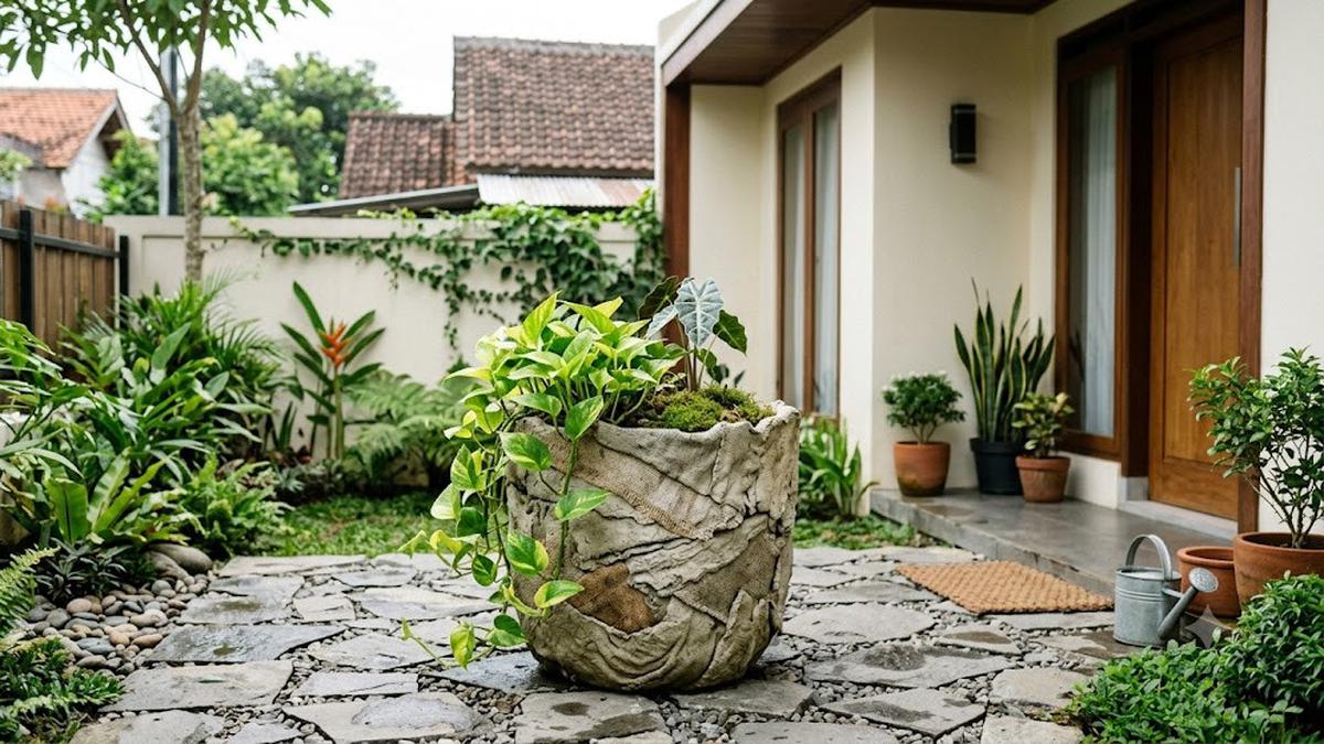 Cara Membuat Pot dari Kain Bekas dan Semen, Mudah dengan Bahan Sederhana