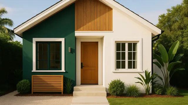 Kombinasi Cat Rumah Warna Hijau dan Putih