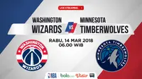 Jadwal NBA, Washington Wizards Vs Minnesota Timberwolves. (Bola.com/Dody Iryawan)