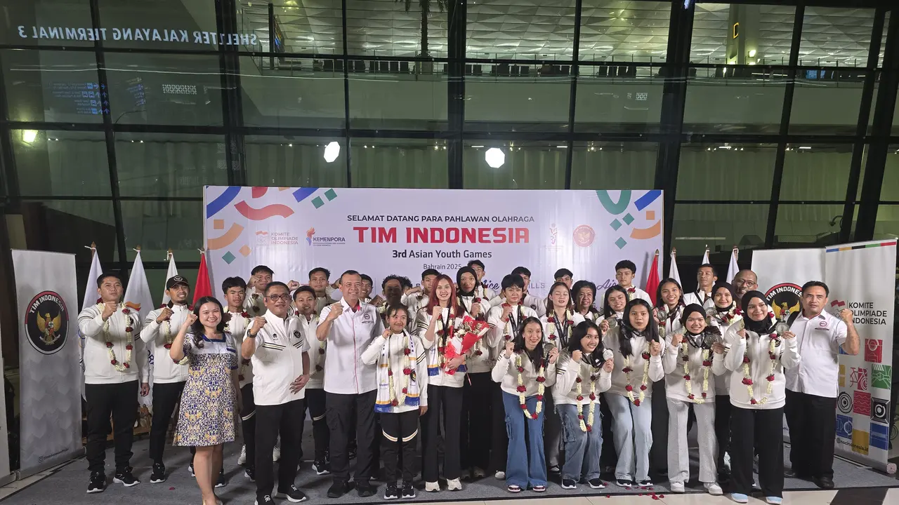 Kepulangan tim bola voli Indonesia dari Asian Youth Games 2025