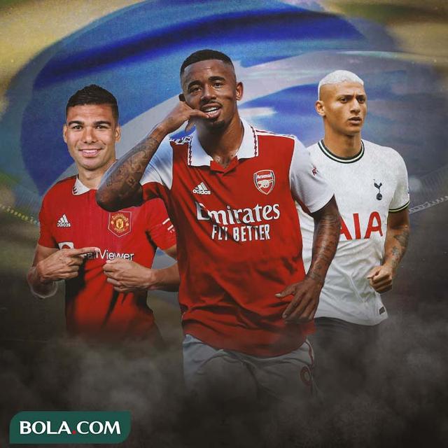 Ilustrasi - Casemiro, Gabriel Jesus, Richarlison