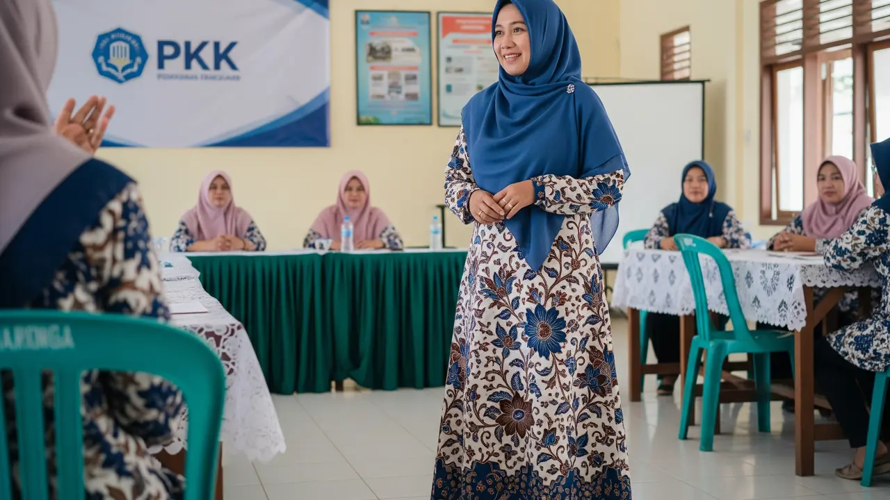 Model Gamis Batik Simpel untuk Ibu-ibu PKK