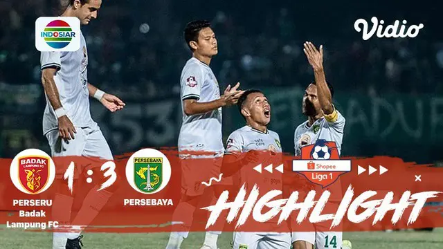 Pertandingan #ShopeeLiga1, antara #BadakLampung VS #PersebayaSurabaya yang berlangsung di Stadion Sumpah Pemuda, Bandar Lampung pa...