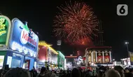 Pekan Raya Jakarta (PRJ) atau Jakarta Fair 2025 mengusung tema “Jakarta Fair Kemayoran Mendukung Indonesia Maju Melalui Inovasi dan Karya Bangsa Berkelanjutan”. (Liputan6.com/Herman Zakharia)