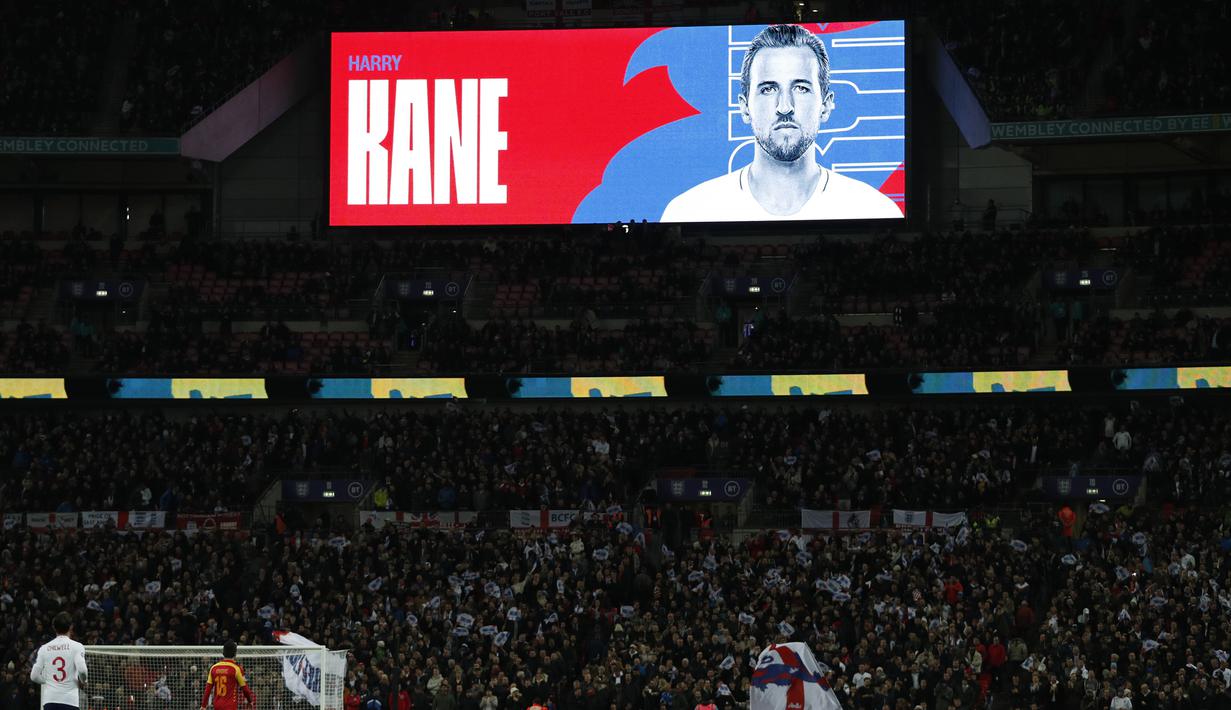 Sepanjang kariernya bersama Inggris, Harry Kane totol sudah mencetak 32 gol. (AFP/Adrian Dennis)