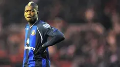 Sunderland's Djibril Cisse reacts after missing an opportunity against Middlesbrough during English Premier league match at Riverside Stadium, Middlesbrough, on January 10, 2009. AFP PHOTO/ANDREW YATES