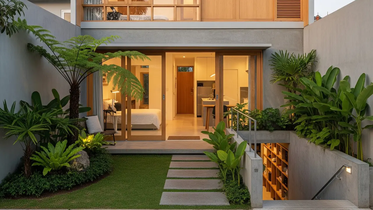9 Desain Rumah Kecil 2 Lantai dengan Basement dan Gudang, Solusi Modern Lahan Sempit