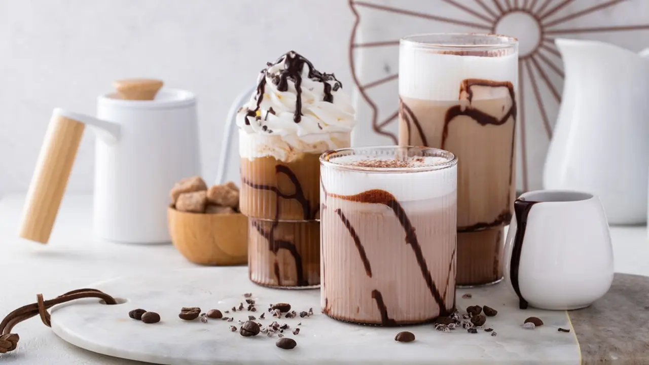 es kekinian cokelat milo nutella latte