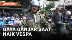 Sambil Naik Vespa, Ganjar Pranowo Datangi Komunitas Motor