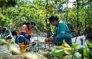 Karyawan PT Trimegah Bangun Persada Tbk (NCKL) atau Harita Nickel. Dok Harita Nickel