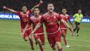 Striker Persija Jakarta, Marko Simic, merayakan gol yang dicetaknya ke gawang Bali United pada final Piala Presiden di SUGBK, Jakarta, Sabtu (17/2/2018). Persija menang 3-0 atas Bali United. (Bola.com/Vitalis Yogi Trisna)