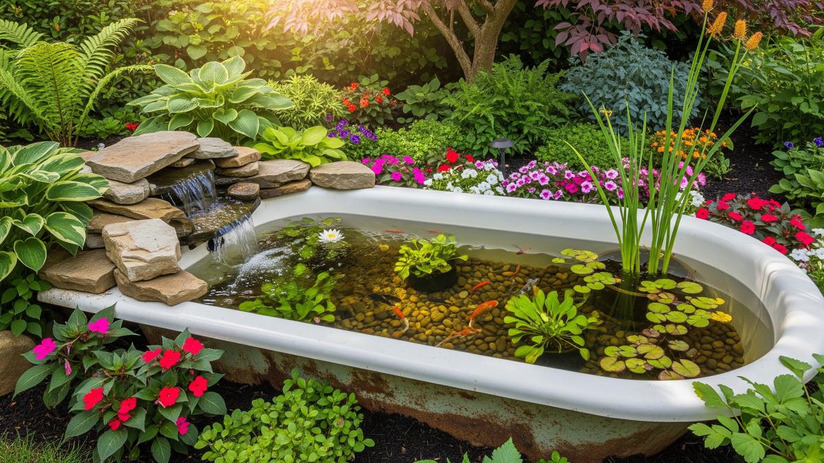 Cara Membuat Kolam Ikan Mini dari Bathtub Bekas Praktis, Biaya Irit Tapi Bikin Estetik