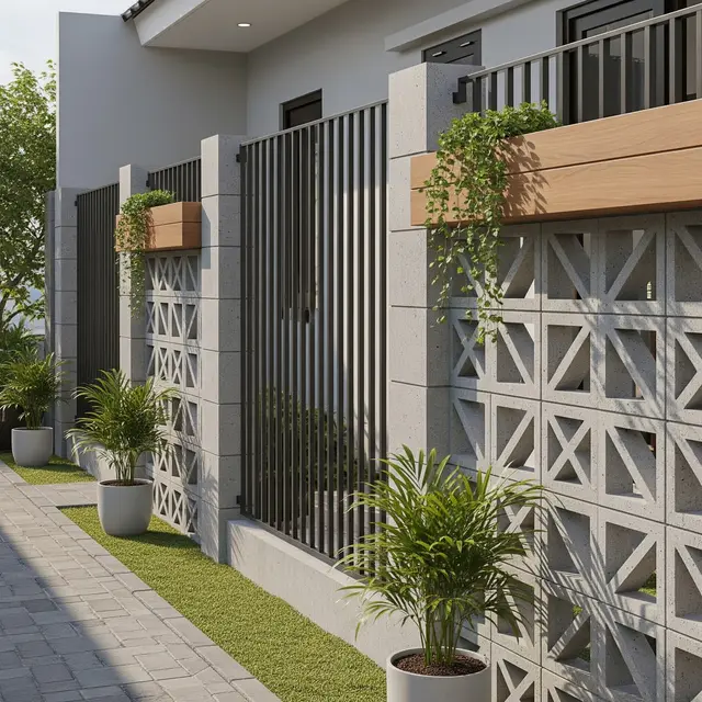 Model Pagar Roster Beton & Besi Minimalis 2025