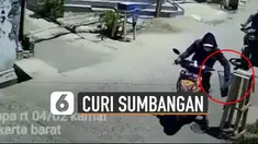 Terekam kamera cctv aksi pria hendak curi sumbangan masjid di pinggir jalan. Namun berhasil digagalkan oleh warga sekitar.