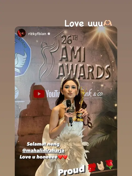 Di medsos, Iky kembali mengucapkan rasa bangganya atas pencapaian Mahalini. [Instagram.com/mahaliniraharja]