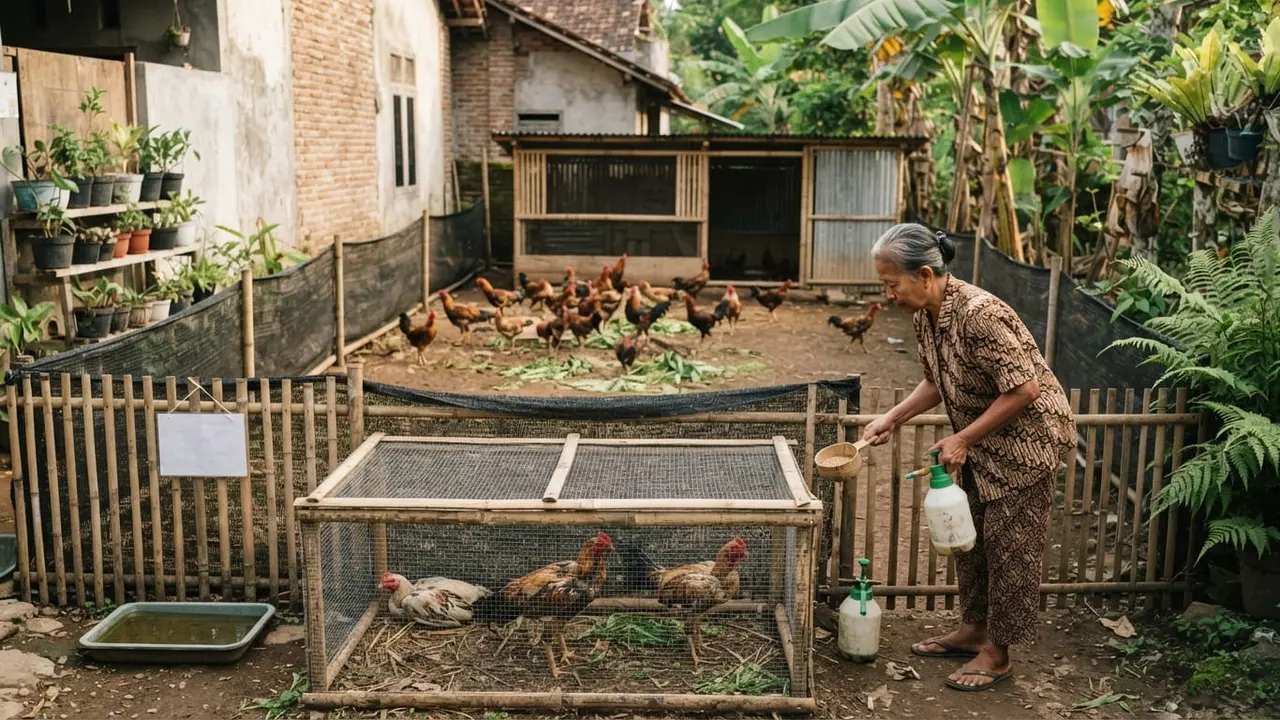 Cara Ternak Ayam Kampung di Halaman Rumah Tanpa Bangunan Permanen