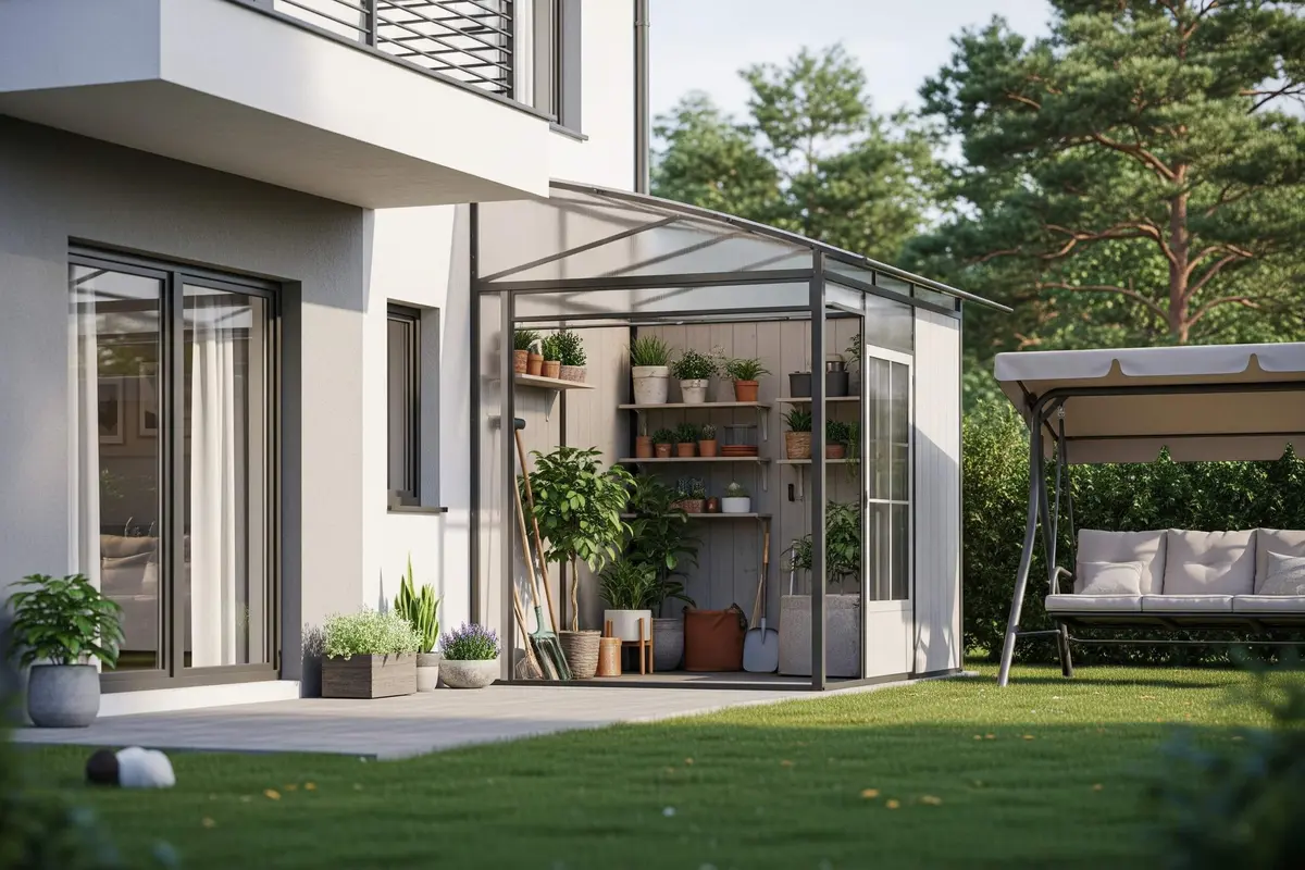 Desain Rumah Kampung dengan Gudang Kecil di Belakang