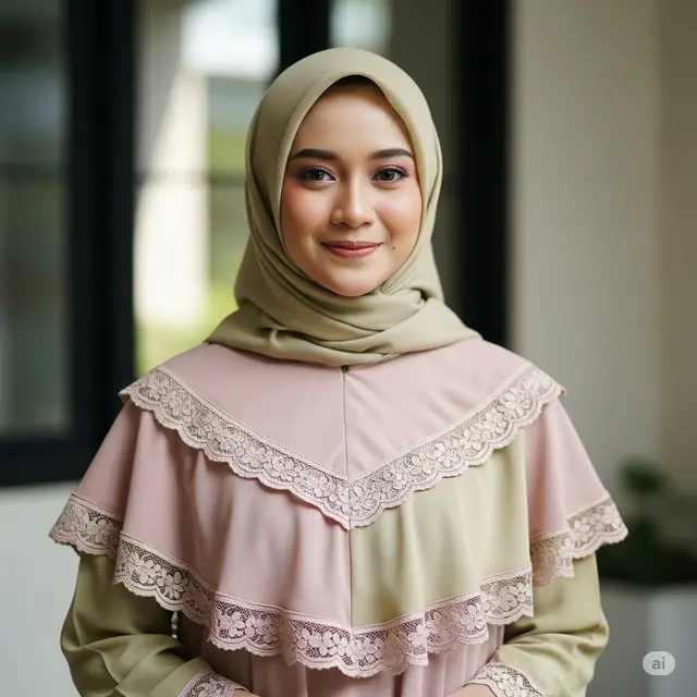 Gamis Layer + Renda Tiap Lapisan