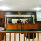 Suasana sidang kasus korupsi yang melibatkan Bupati Kuansing Andi Putra di Pengadilan Tipikor pada Pengadilan Negeri Pekanbaru. (Liputan6.com/M Syukur)